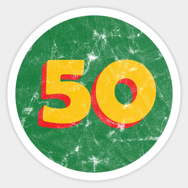 50 years old vintage Sticker by quotesTshirts